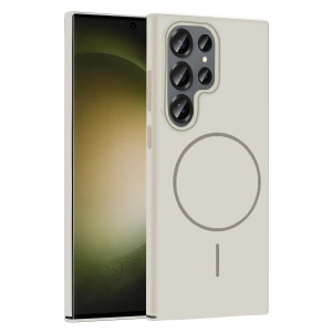 HarmonyAura Samsung Galaxy S23 Ultra Broş Magsafe Kapak - Krem