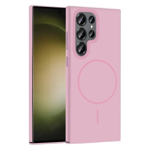 HarmonyAura Samsung Galaxy S23 Ultra Broş Magsafe Kapak - Pembe