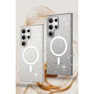 HarmonyAura  Samsung Galaxy S23 Ultra Kılıf Glow Magsafe Kapak - Siyah