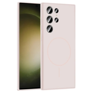 HarmonyAura Samsung Galaxy S23 Ultra Kılıf Jully Magsafe Kapak - Pudra