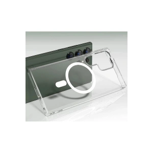 HarmonyAura  Samsung Galaxy S23 Ultra Kılıf Magneticsafe Şeffaf Silikon - Şeffaf