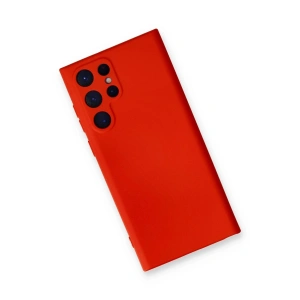 HarmonyAura  Samsung Galaxy S23 Ultra Kılıf Nano Içi Kadife Silikon - Kırmızı