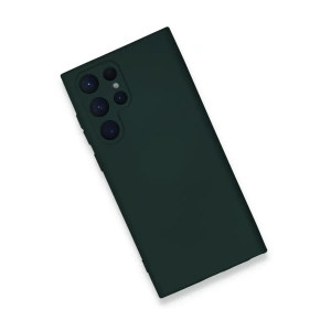 HarmonyAura  Samsung Galaxy S23 Ultra Kılıf Nano Içi Kadife Silikon - Koyu Yeşil