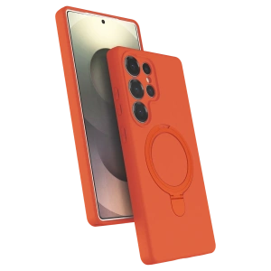 HarmonyAura Samsung Galaxy S23 Ultra Regal Magsafe Standlı Kapak - Turuncu