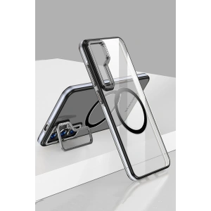 HarmonyAura Samsung Galaxy S24 Crystal Magsafe Kapak - Siyah