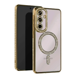 HarmonyAura Samsung Galaxy S24 FE Joke Simli Magneticsafe Kılıf - Gold