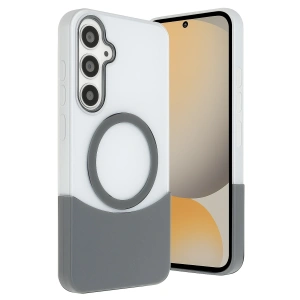HarmonyAura Samsung Galaxy S24 FE Velar Magsafe Kapak - Natural Grey