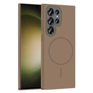 HarmonyAura Samsung Galaxy S24 Ultra Broş Magsafe Kapak - Çöl Titanyum