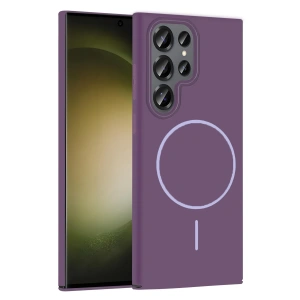 HarmonyAura Samsung Galaxy S24 Ultra Broş Magsafe Kapak - Mor