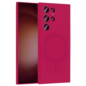 HarmonyAura Samsung Galaxy S24 Ultra Kılıf Jully Magsafe Kapak - Fuşya