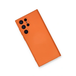HarmonyAura  Samsung Galaxy S24 Ultra Kılıf Nano Içi Kadife Silikon - Turuncu