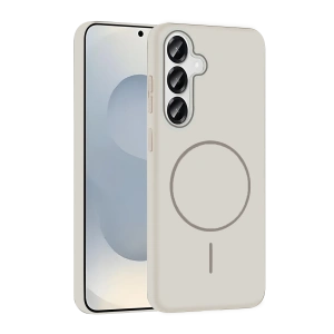 HarmonyAura Samsung Galaxy S25 Broş Magsafe Kapak - Krem