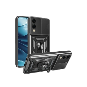 HarmonyAura Samsung Galaxy S25 Edge Pars Lens Yüzüklü Silikon - Siyah