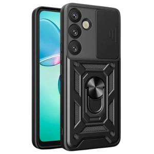 HarmonyAura Samsung Galaxy S25 FE Pars Lens Yüzüklü Silikon - Siyah