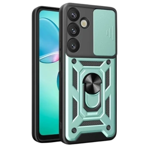 HarmonyAura Samsung Galaxy S25 FE Pars Lens Yüzüklü Silikon - Yeşil