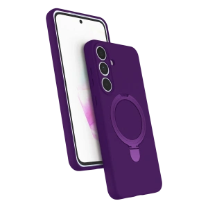 HarmonyAura Samsung Galaxy S25 FE Regal Magsafe Standlı Kapak - Derin Mor