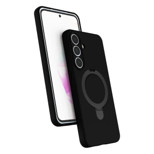 HarmonyAura Samsung Galaxy S25 FE Regal Magsafe Standlı Kapak - Siyah