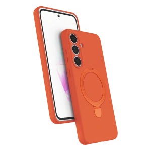 HarmonyAura Samsung Galaxy S25 FE Regal Magsafe Standlı Kapak - Turuncu