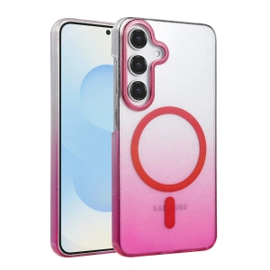 HarmonyAura Samsung Galaxy S25 Glossy Magsafe Kapak - Pembe