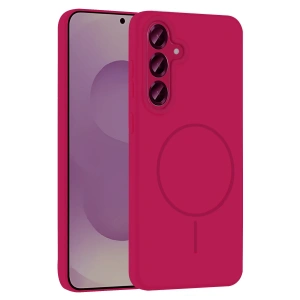 HarmonyAura Samsung Galaxy S25 Kılıf Jully Magsafe Kapak - Fuşya