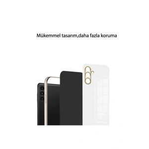 HarmonyAura  Samsung Galaxy S25 Kılıf Volet Silikon - Beyaz