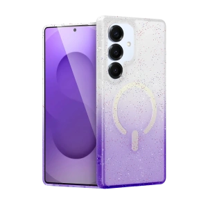 HarmonyAura Samsung Galaxy S25 Plus Pummel Shiny Magsafe Kapak - Mor