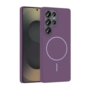 HarmonyAura Samsung Galaxy S25 Ultra Broş Magsafe Kapak - Mor