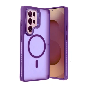 HarmonyAura Samsung Galaxy S25 Ultra Flet Lens Magsafe Kapak - Derin Mor