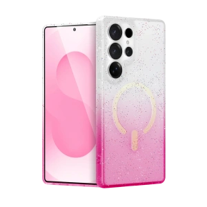 HarmonyAura Samsung Galaxy S25 Ultra Pummel Shiny Magsafe Kapak - Pembe