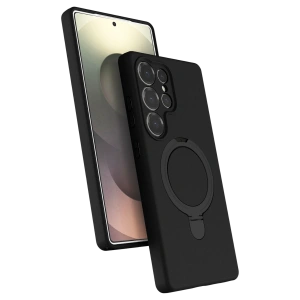 HarmonyAura Samsung Galaxy S25 Ultra Regal Magsafe Standlı Kapak - Siyah