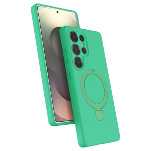 HarmonyAura Samsung Galaxy S25 Ultra Regal Magsafe Standlı Kapak - Yeşil