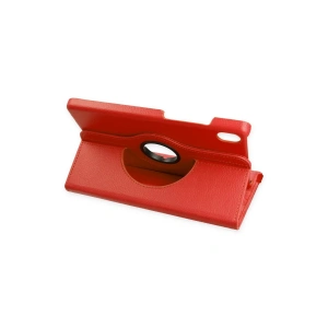 HarmonyAura  Samsung Galaxy X510 Tab S9 Fe 11 Kılıf 360 Tablet Deri Kılıf - Kırmızı