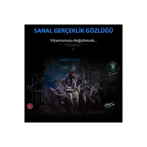 HarmonyAura  Shinecon Sc-g02ed 3d Sanal Gerçeklik Gözlüğü - Siyah