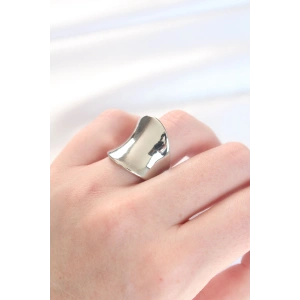 HarmonyAura Silver Renk Ayarlanabilir Kavisli Ayna Yüzük