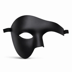 HarmonyAura Siyah Yarım Erkek Maske – Phantom Parti & Balo Maskesi