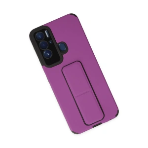 HarmonyAura  Tecno Pova Neo Kılıf Mega Standlı Silikon - Mor