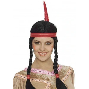 HarmonyAura Tüylü Örgülü Hint Peruğu Kızılderili Peruğu