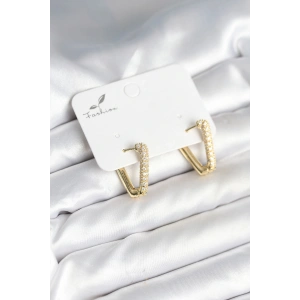 HarmonyAura Üçgen Model Zirkon Taşlı Kadın Küpe