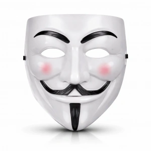 HarmonyAura V Mask Premium Vendetta Beyaz Maske (Guy Fawkes Stil)