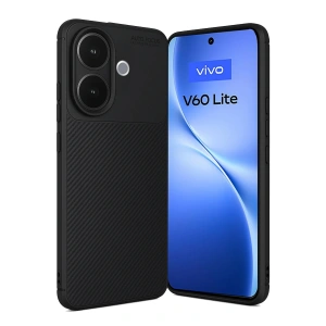 HarmonyAura Vivo V60 Lite Auto Focus Karbon Kapak - Siyah