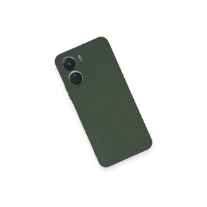 HarmonyAura  Vivo Y16 Kılıf Nano Içi Kadife Silikon - Koyu Yeşil