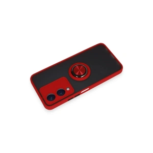 HarmonyAura  Vivo Y17s Kılıf Montreal Yüzüklü Silikon Kapak - Kırmızı