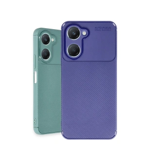 HarmonyAura  Vivo Y18 Kılıf Auto Focus Karbon Kapak - Siyah