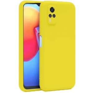 HarmonyAura  Vivo Y53s Kılıf Nano Içi Kadife Silikon - Sarı