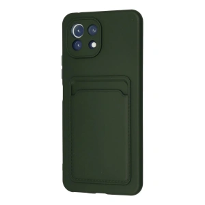 HarmonyAura  Xiaomi Mi 11 Kılıf Kelvin Kartvizitli Silikon - Koyu Yeşil