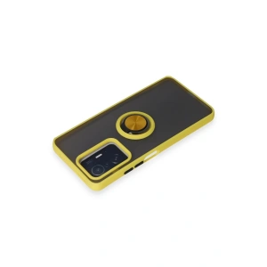 HarmonyAura  Xiaomi Mi 11t Pro Kılıf Montreal Yüzüklü Silikon Kapak - Sarı
