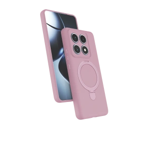 HarmonyAura Xiaomi Mi 14T Pro Regal Magsafe Standlı Kapak - Açık Pembe
