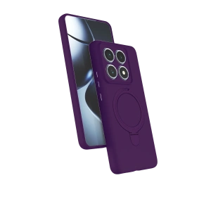 HarmonyAura Xiaomi Mi 14T Pro Regal Magsafe Standlı Kapak - Derin Mor