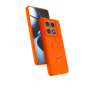 HarmonyAura Xiaomi Mi 14T Pro Regal Magsafe Standlı Kapak - Turuncu