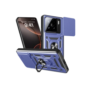 HarmonyAura Xiaomi Mi 15 Kılıf Pars Lens Yüzüklü Silikon - Lacivert